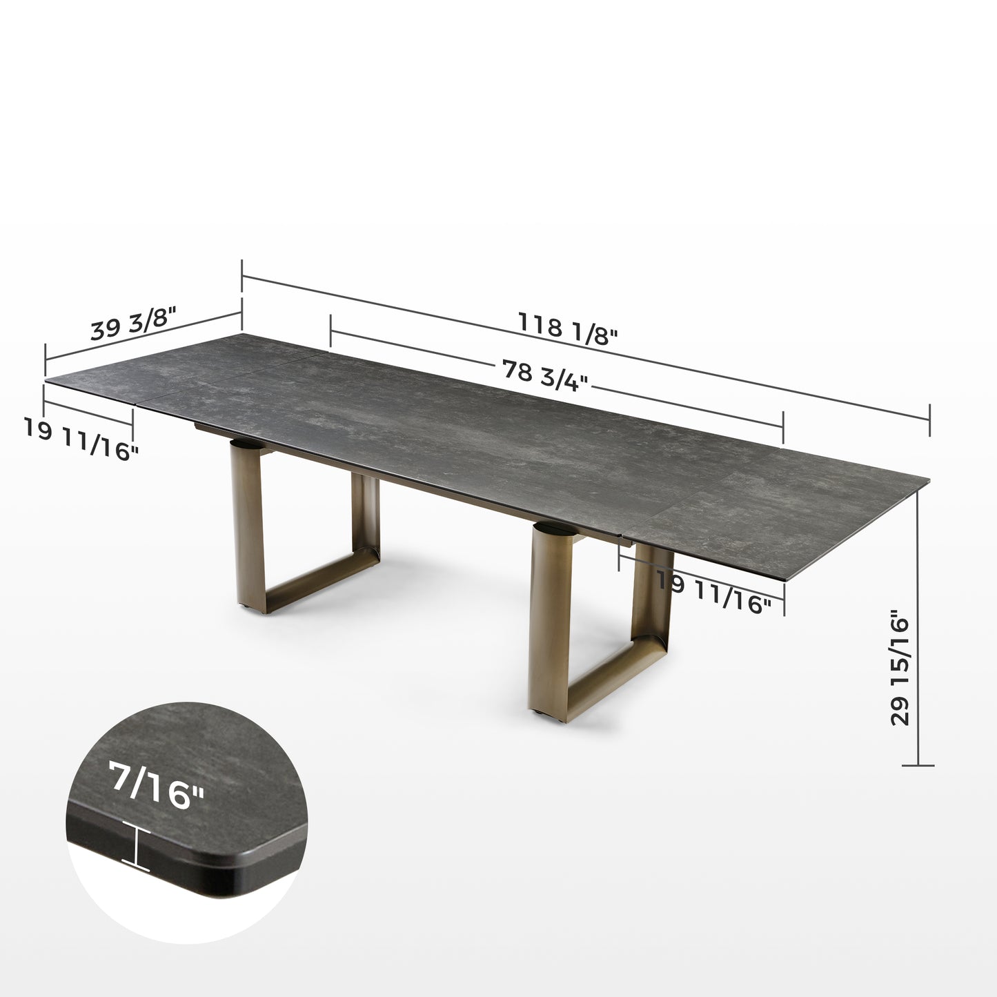 Savoy, 78"-118" Extendable Kitchen Dining Table