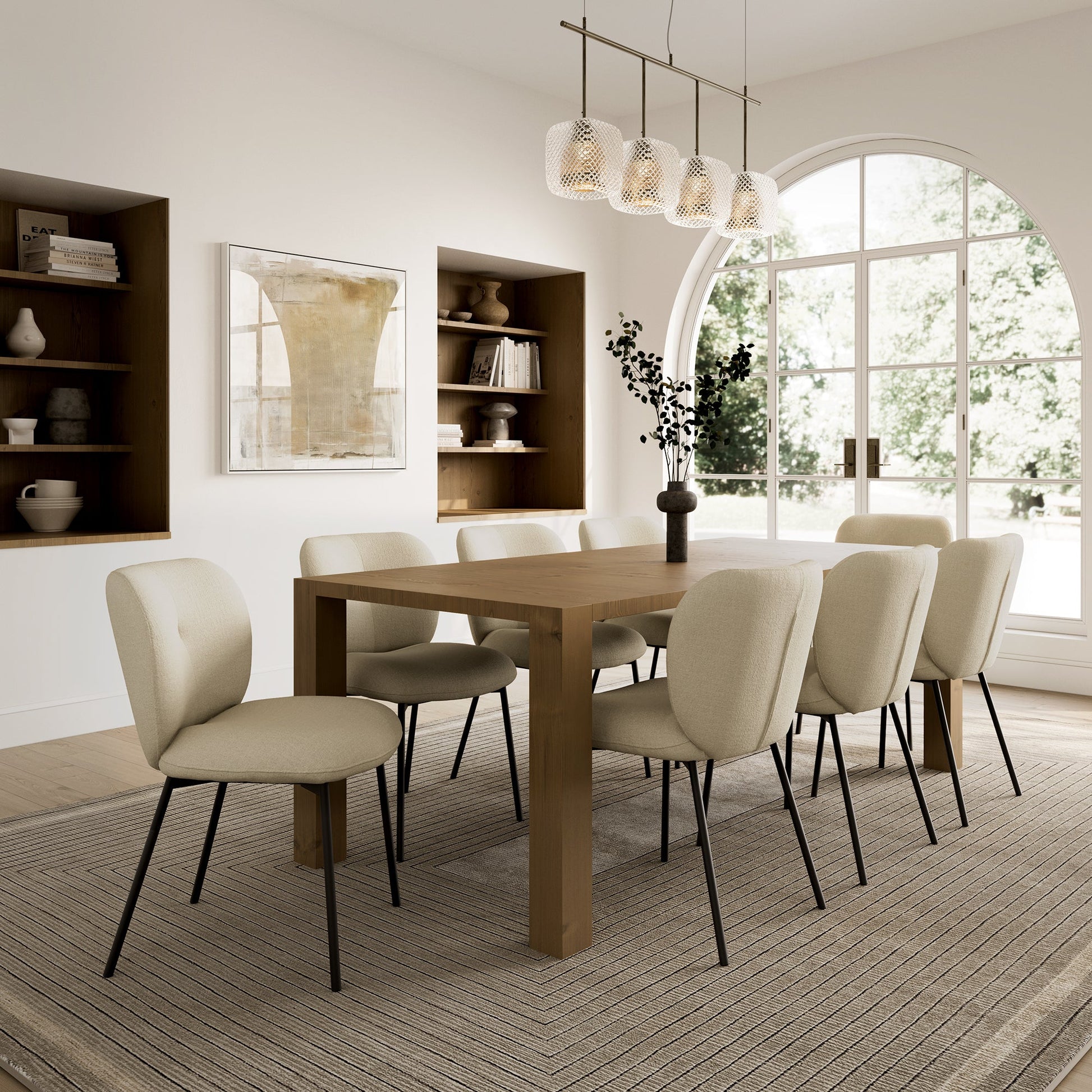 Eureka Ergonomic Dining Room with Off-White Simple Unique Dining Chair Set of 2