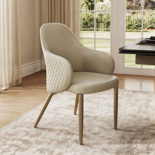 Acalay, Upholstered Dining Arm Chairs Set of 2, Beige View
