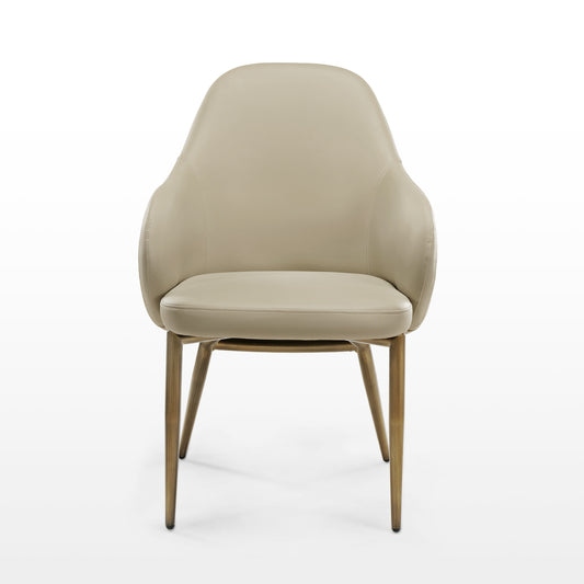 Acalay, Upholstered Dining Arm Chairs Set of 2, Beige White Background Image