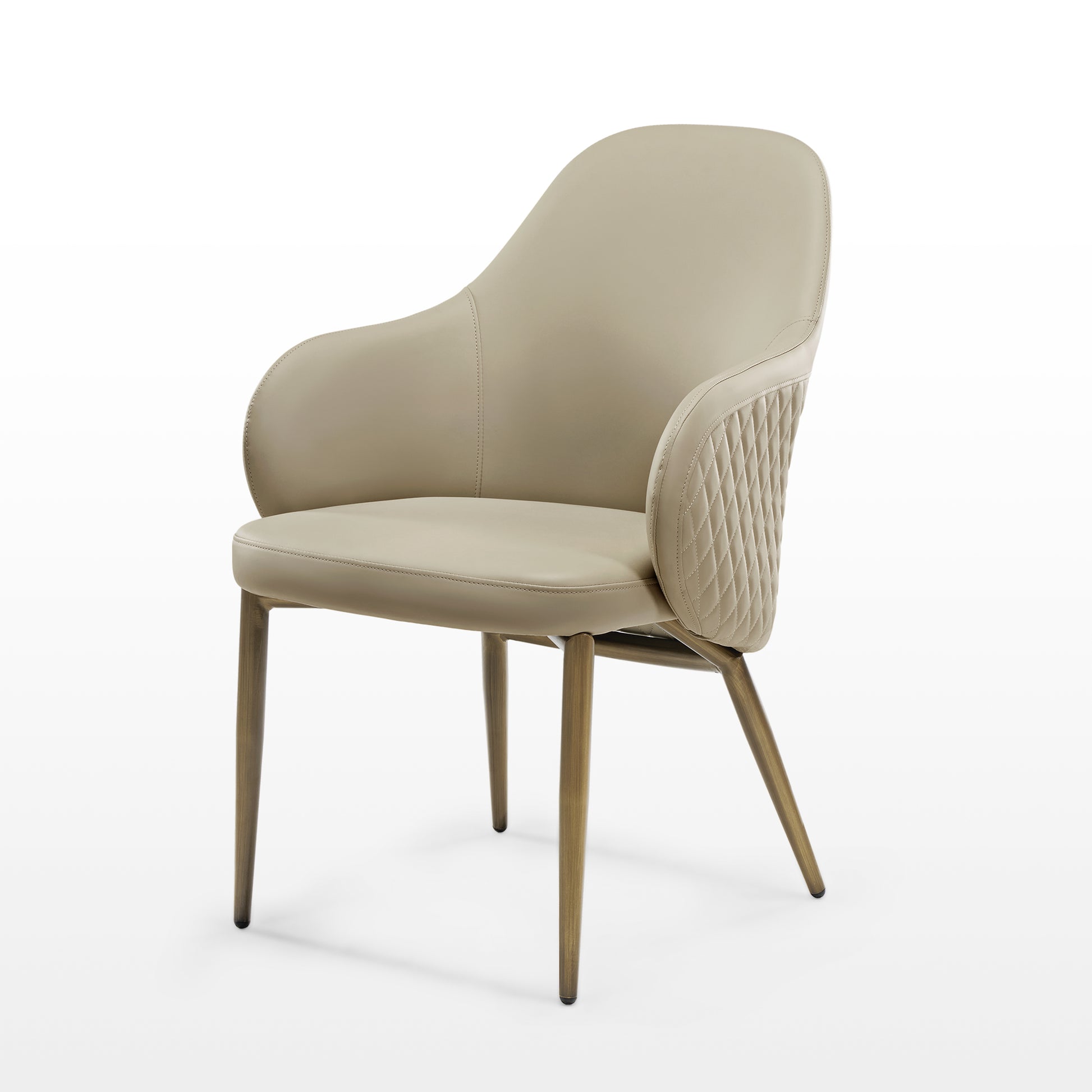 Acalay, Upholstered Dining Arm Chairs Set of 2, Beige White Background Image