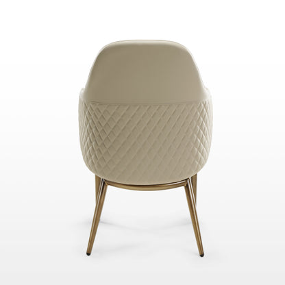 Acalay, Upholstered Dining Arm Chairs Set of 2, Beige Back View