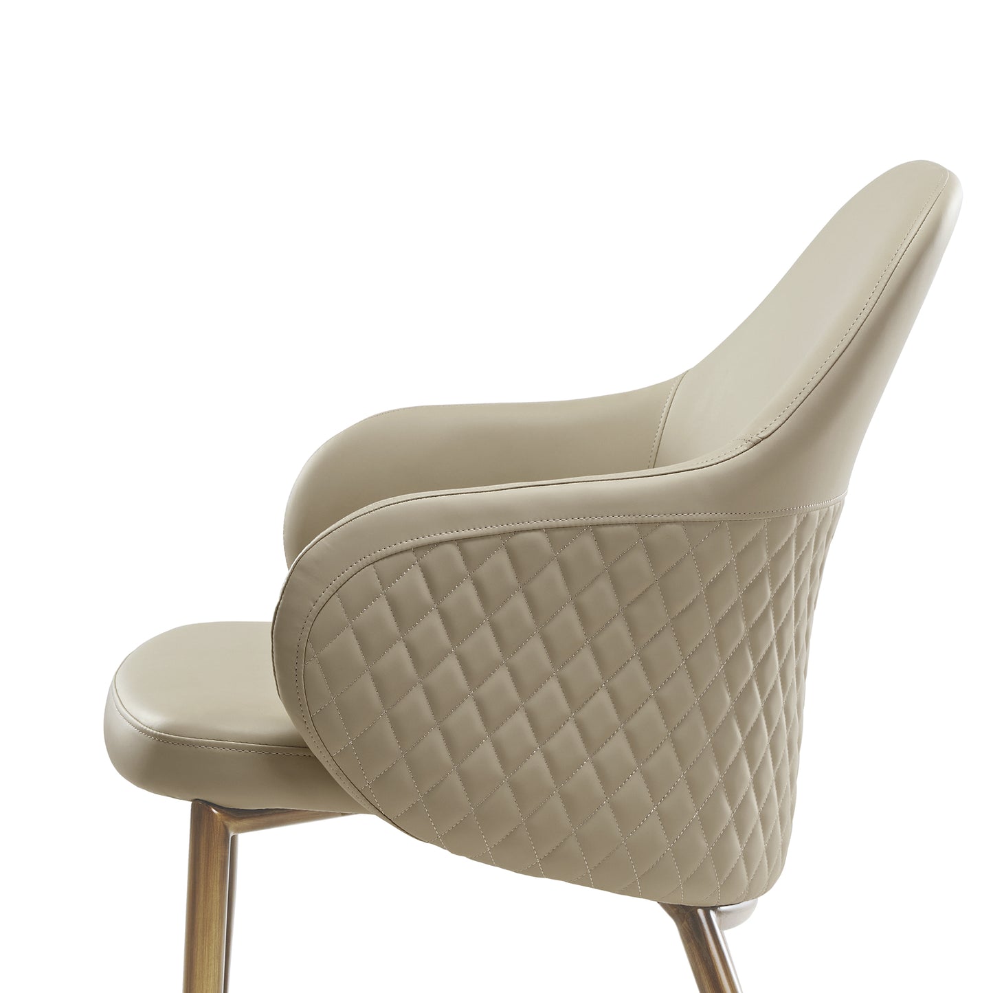 Acalay, Upholstered Dining Arm Chairs Set of 2, Beige Side View