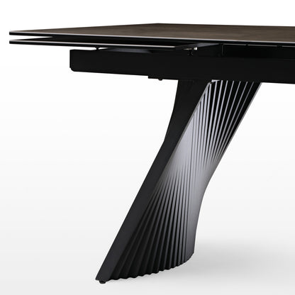 Charlotte, 90“-130” Extendable Dining Table Table Corner Diagram