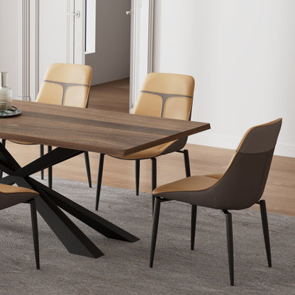 Couture, Upholstered Kitchen Dining Side Chairs Set of 2, Turmeric & Gray_Scene Diagram