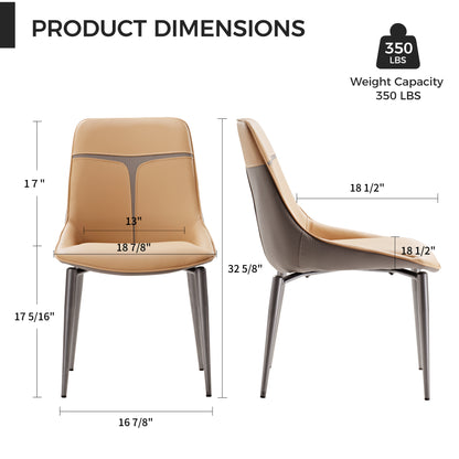 Couture, Upholstered Kitchen Dining Side Chairs Set of 2, Turmeric & Gray_Dimension Drawing