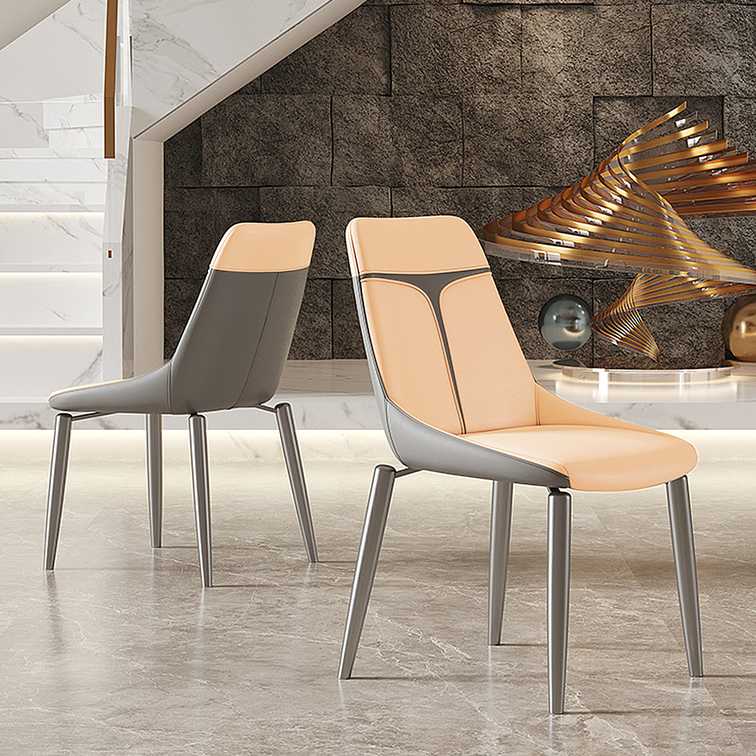 Couture, Upholstered Kitchen Dining Side Chairs Set of 2, Turmeric & Gray_Scene Diagram