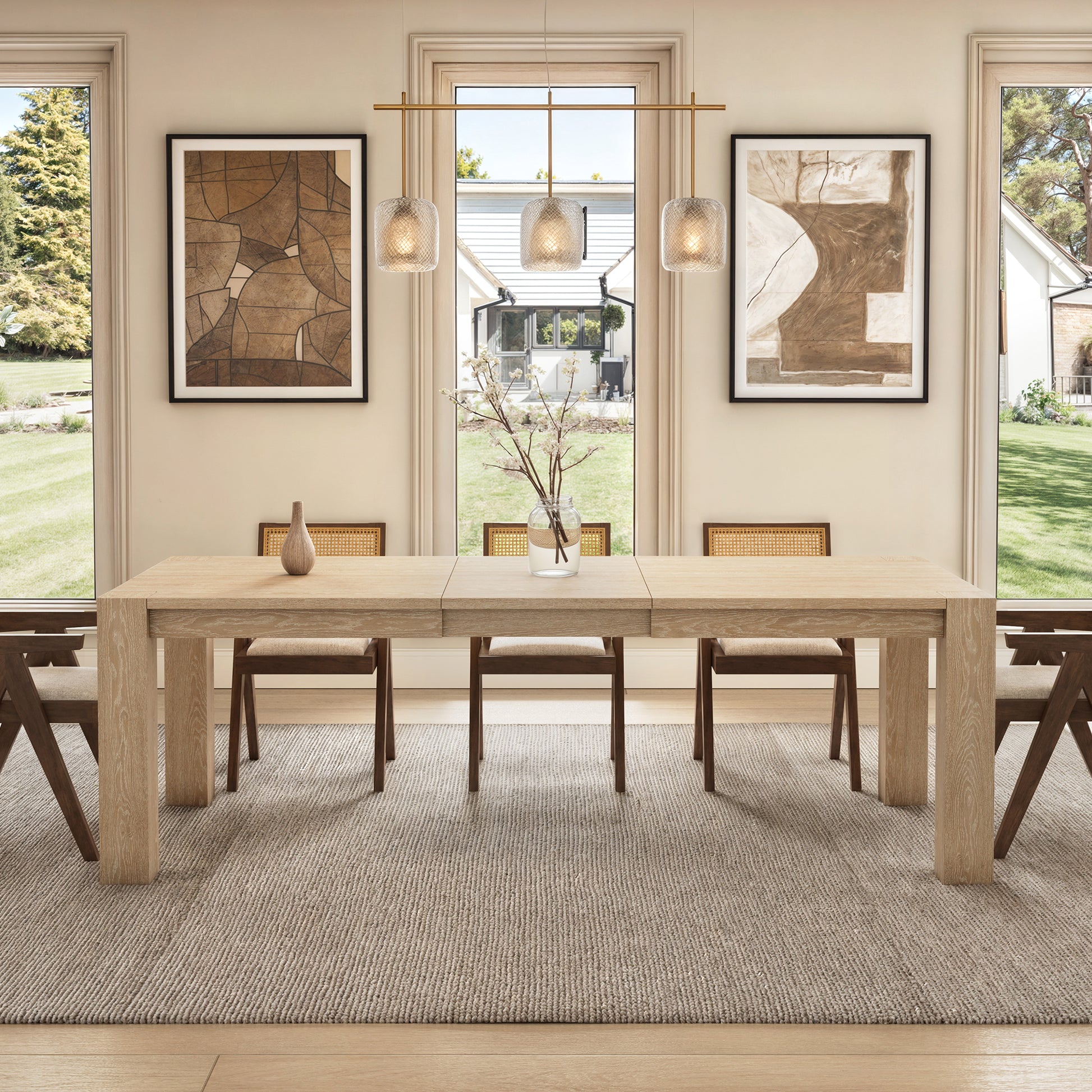 Edora, 70.9"-92.5" Extendable Kitchen Dining Table View