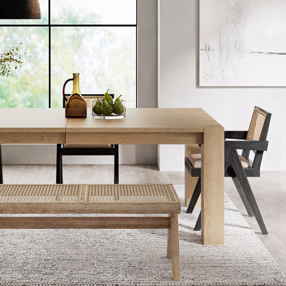 Edora, 70.9"-92.5" Extendable Kitchen Dining Table Scene Diagram