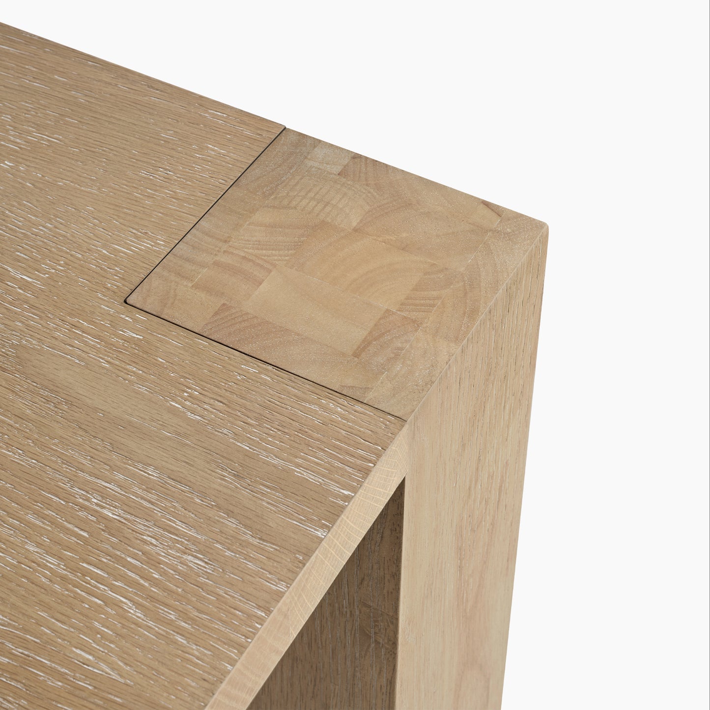 Edora, 70.9"-92.5" Extendable Kitchen Dining Table Desktop Detail Image