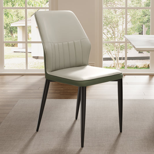 Ember, Upholstered Dining Side Chair Set of 2, Gray & Bottle Green View