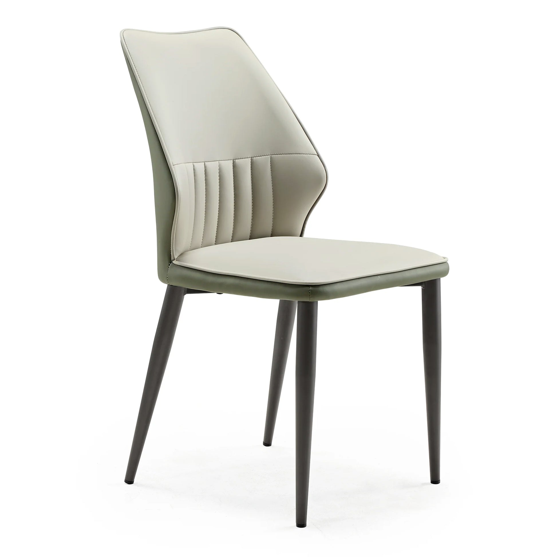 Ember, Upholstered Dining Side Chair Set of 2, Gray & Bottle Green White Background Image