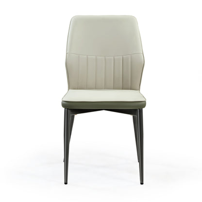 Ember, Upholstered Dining Side Chair Set of 2, Gray & Bottle Green White Background Image