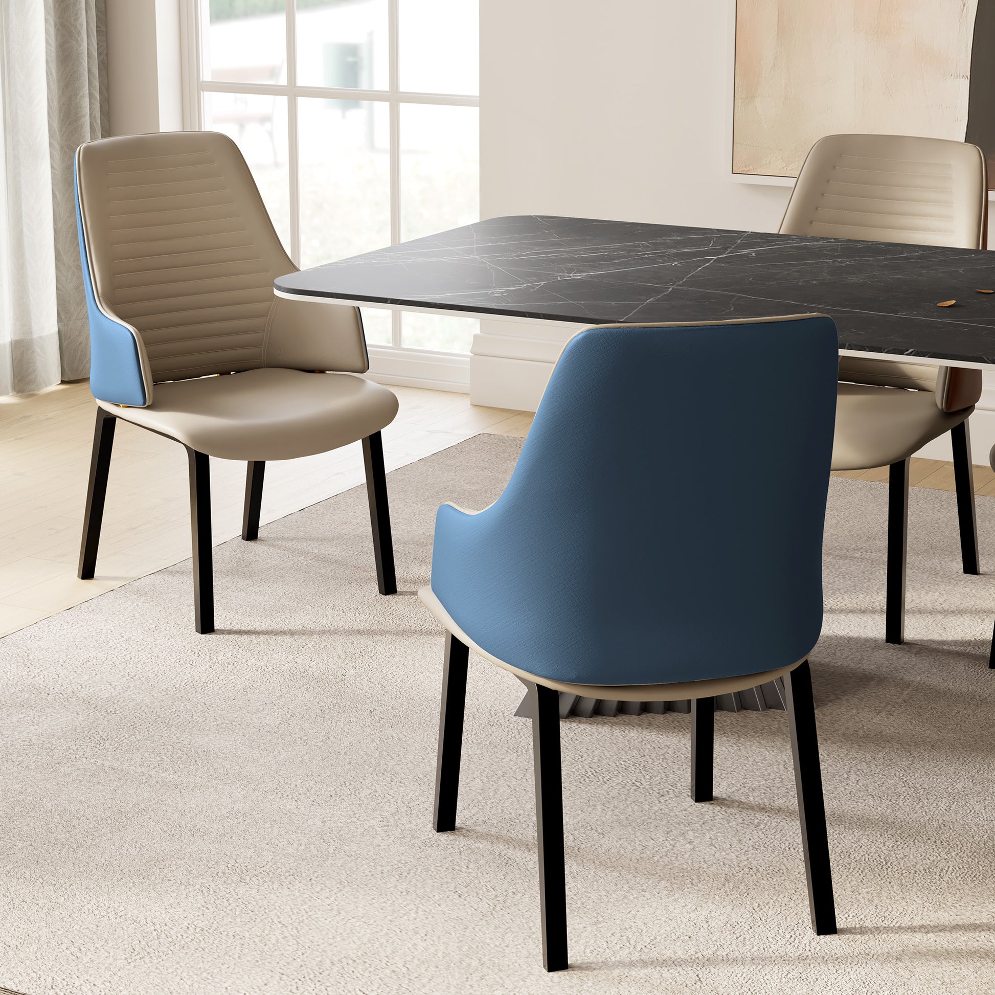 Juliet, Kitchen Dining Arm Chairs Set of 2, Blue_Scene Diagram