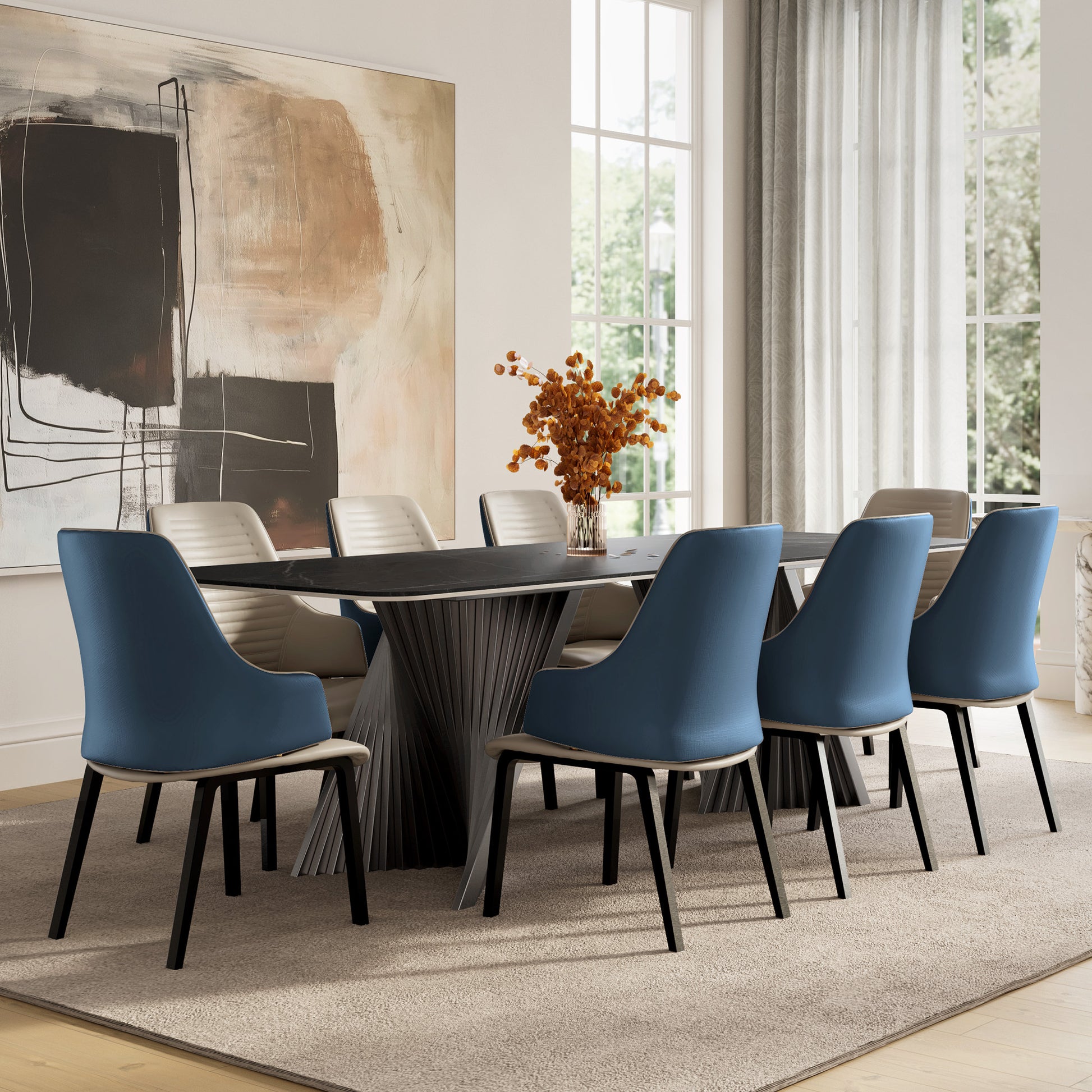 Juliet, Kitchen Dining Arm Chairs Set of 2, Blue_Scene Diagram