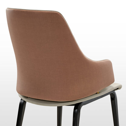 Juliet, Kitchen Dining Arm Chairs Set of 2, Brown_Back View