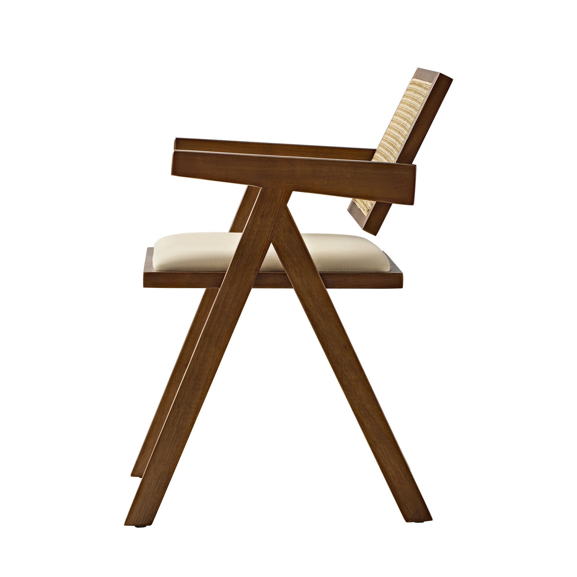 Mila Rattan Dining Chairs Set of 2, Walnut/Black White Background Image