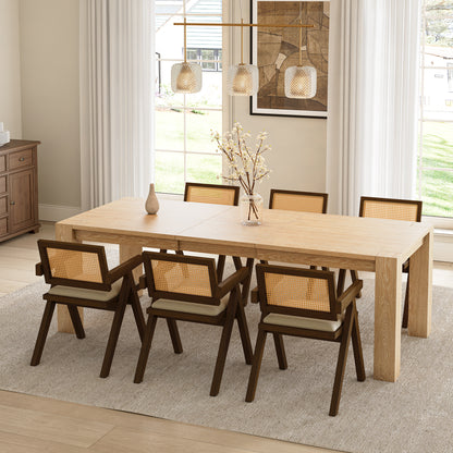 Mila Rattan Dining Chairs Set of 2, Walnut/Black Scene Diagram