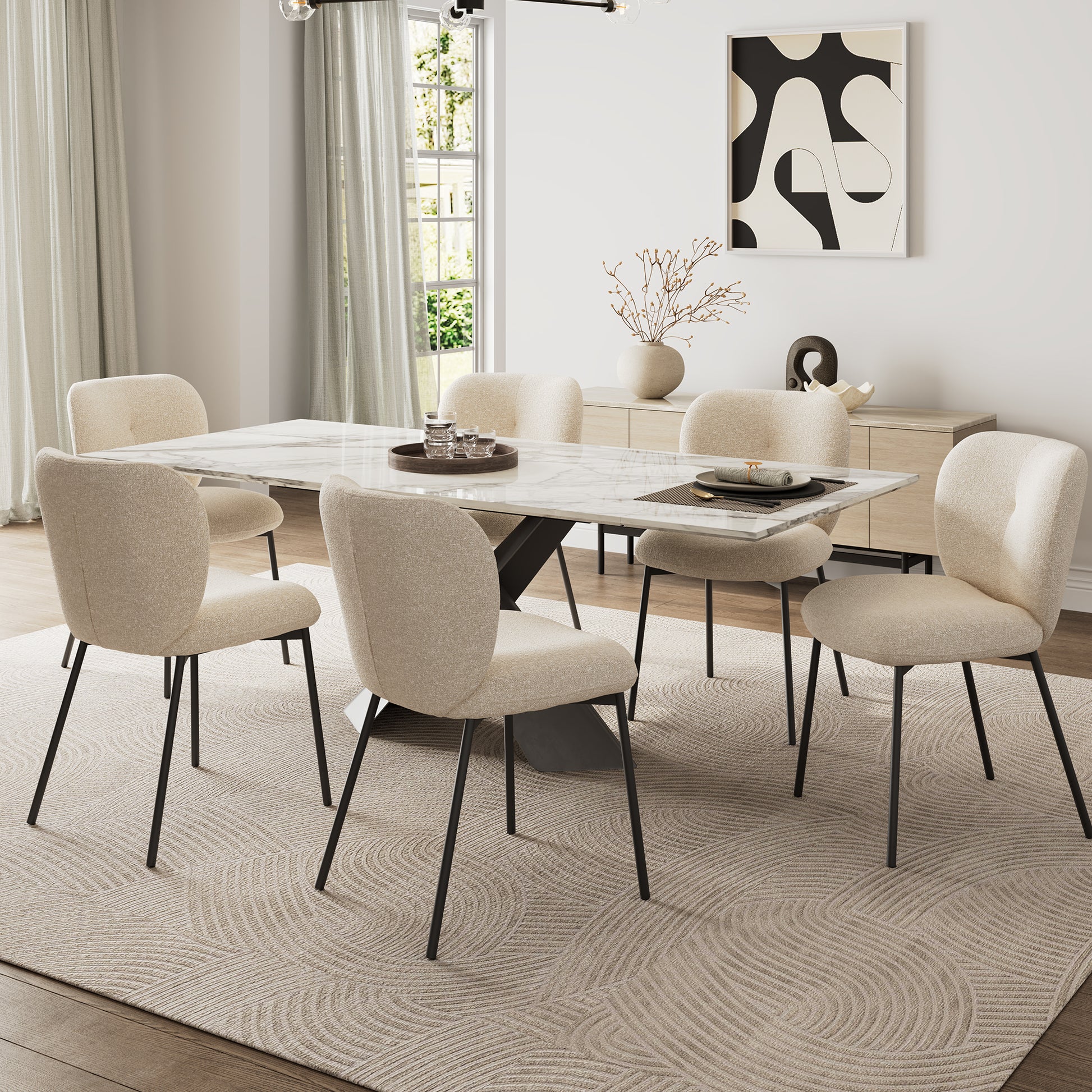 Sage, Upholstered Kitchen Dining Side Chairs, Set of 2_Scene Diagram