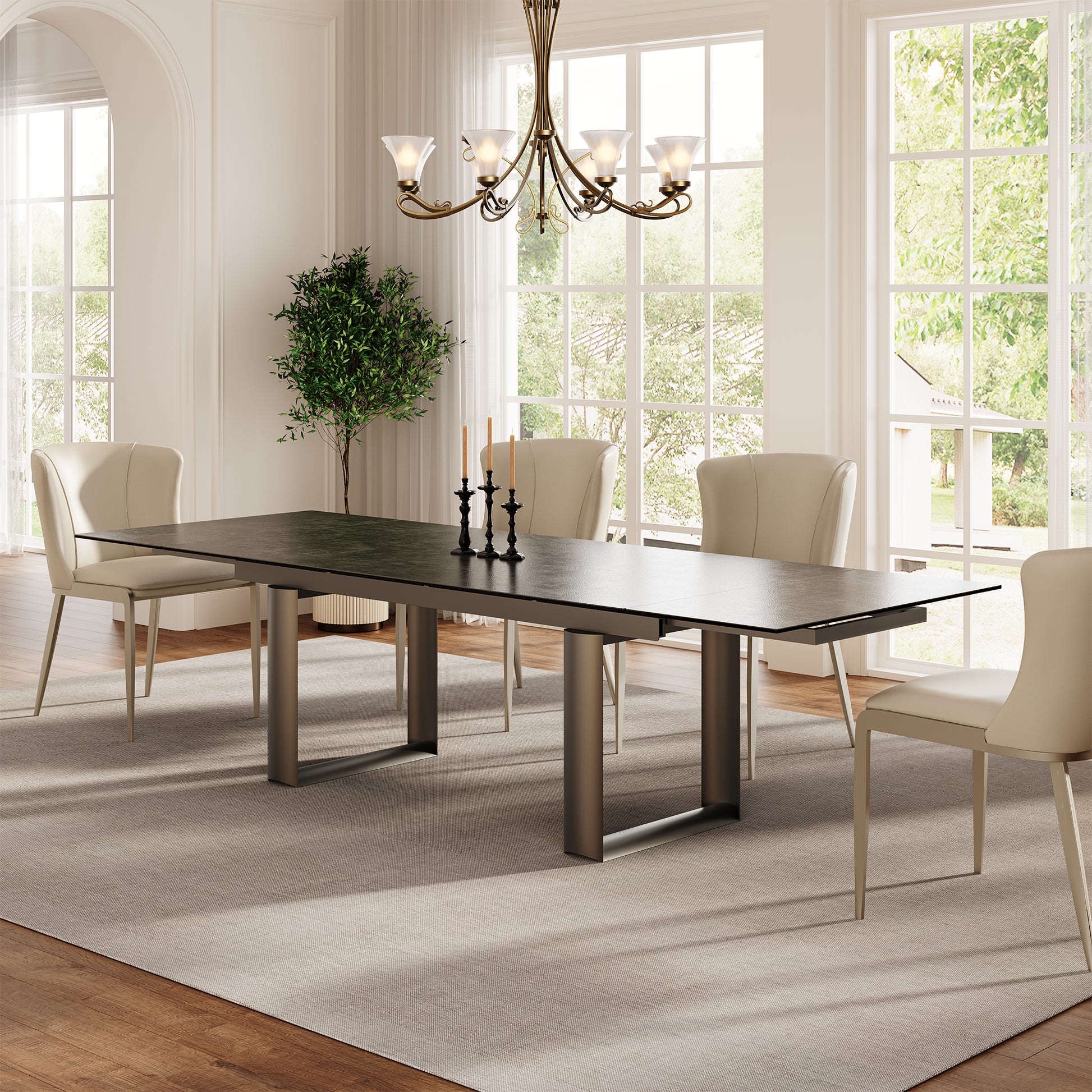 Savoy, 78"-118" Extendable Dining Table Scene Diagram