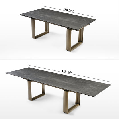 Savoy, 78"-118" Extendable Dining Table Dimension Drawing