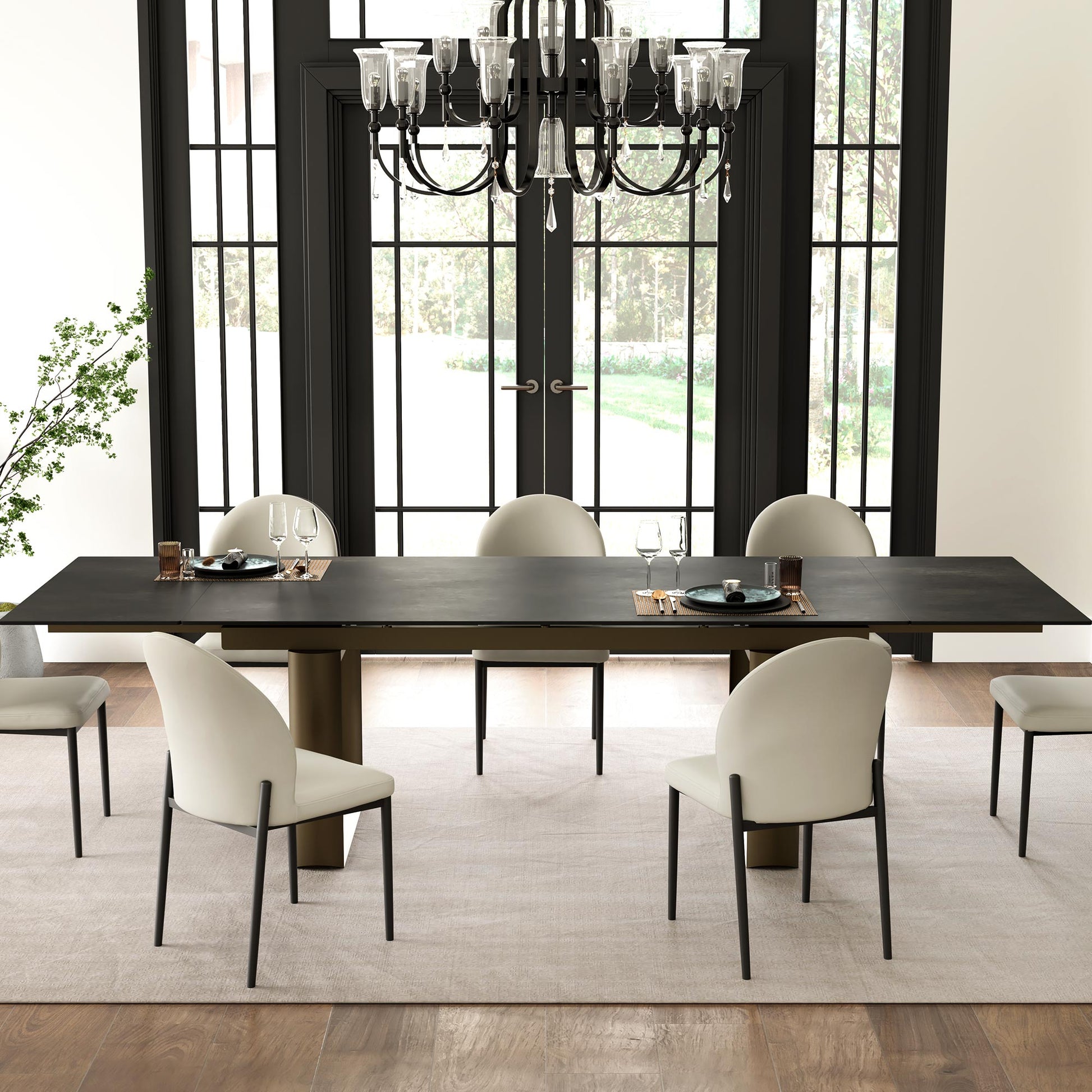 Savoy, 78"-118" Extendable Dining Table Scene Diagram