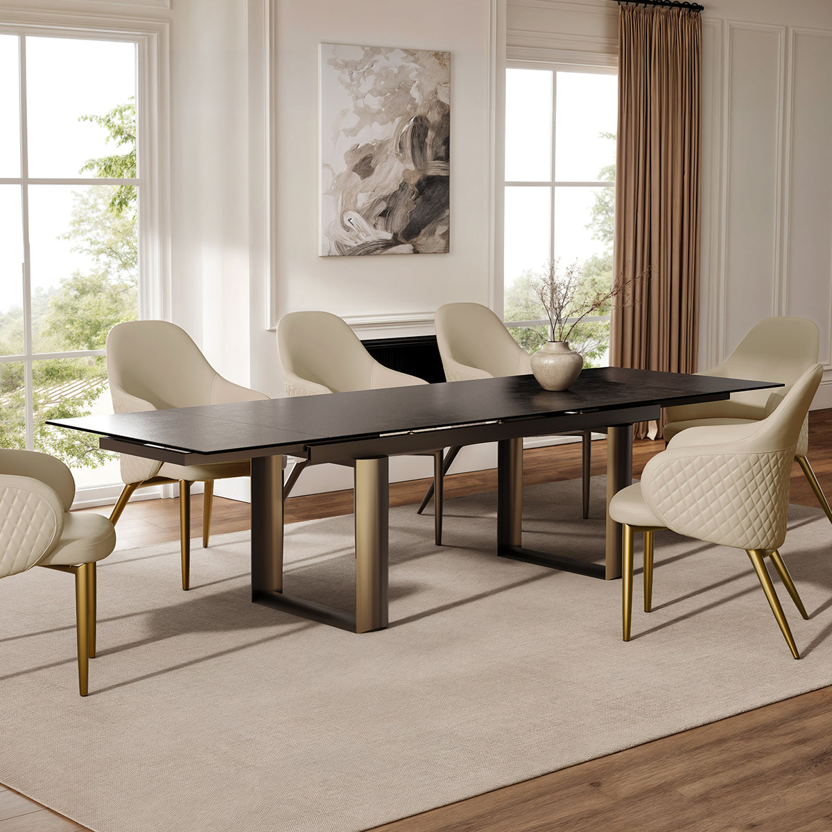 Savoy, 78"-118" Extendable Dining Table Scene Diagram