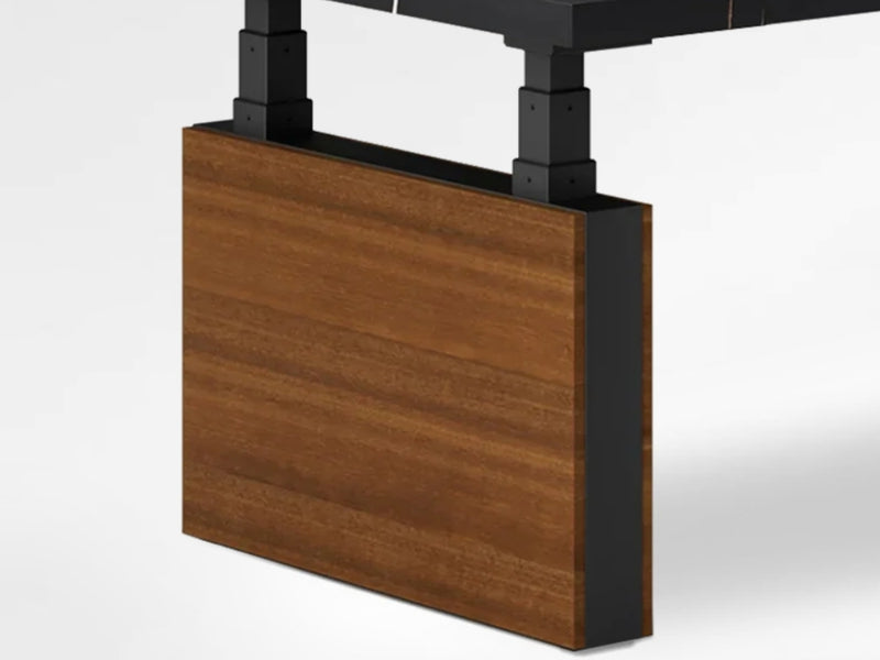 Solid Wood Veneer & Metal Table Legs