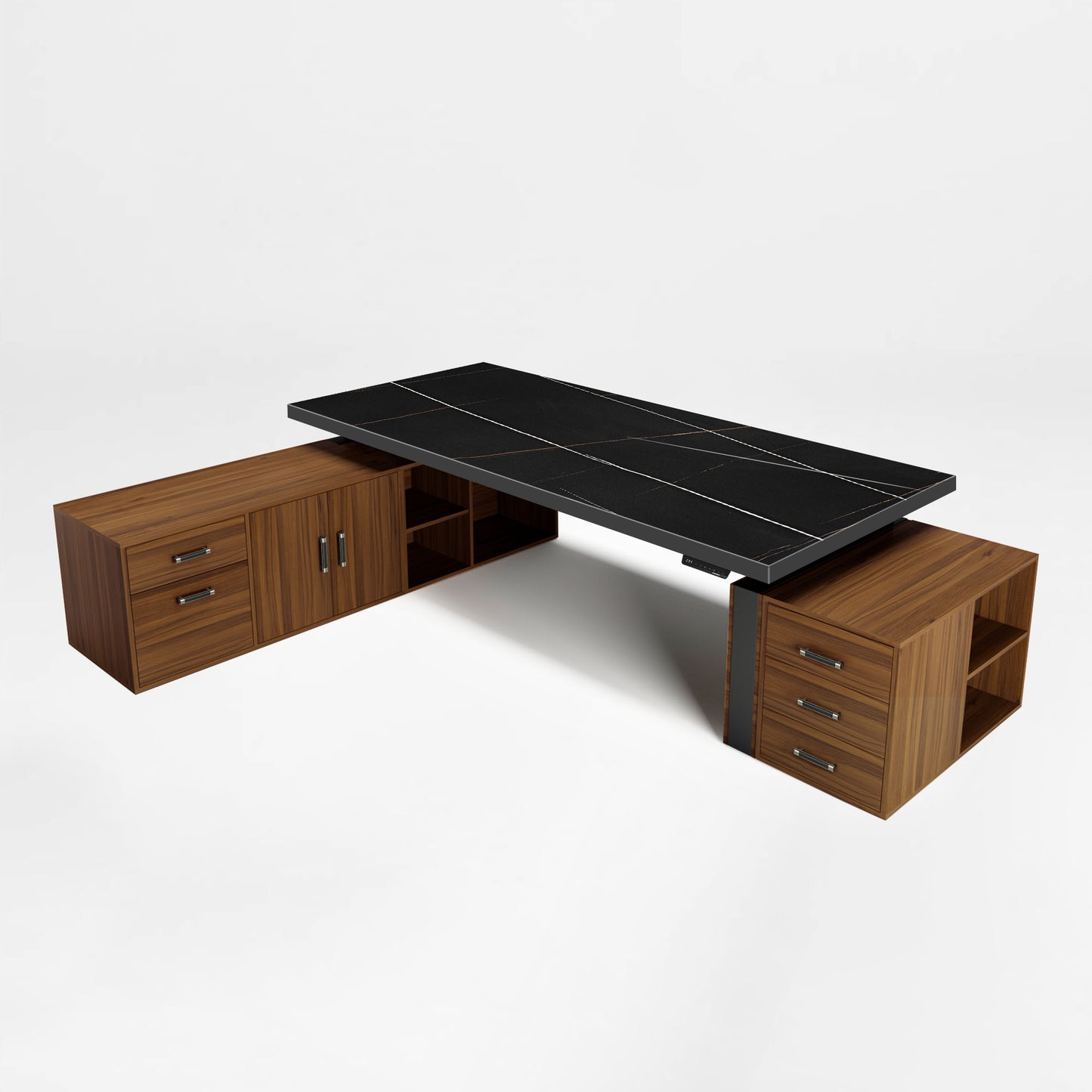 Eureka_Ergonomic_Costco_next_member_Zen_Pro_Executive_height_adjustable_Desk_86x39_With_Cabinets_side