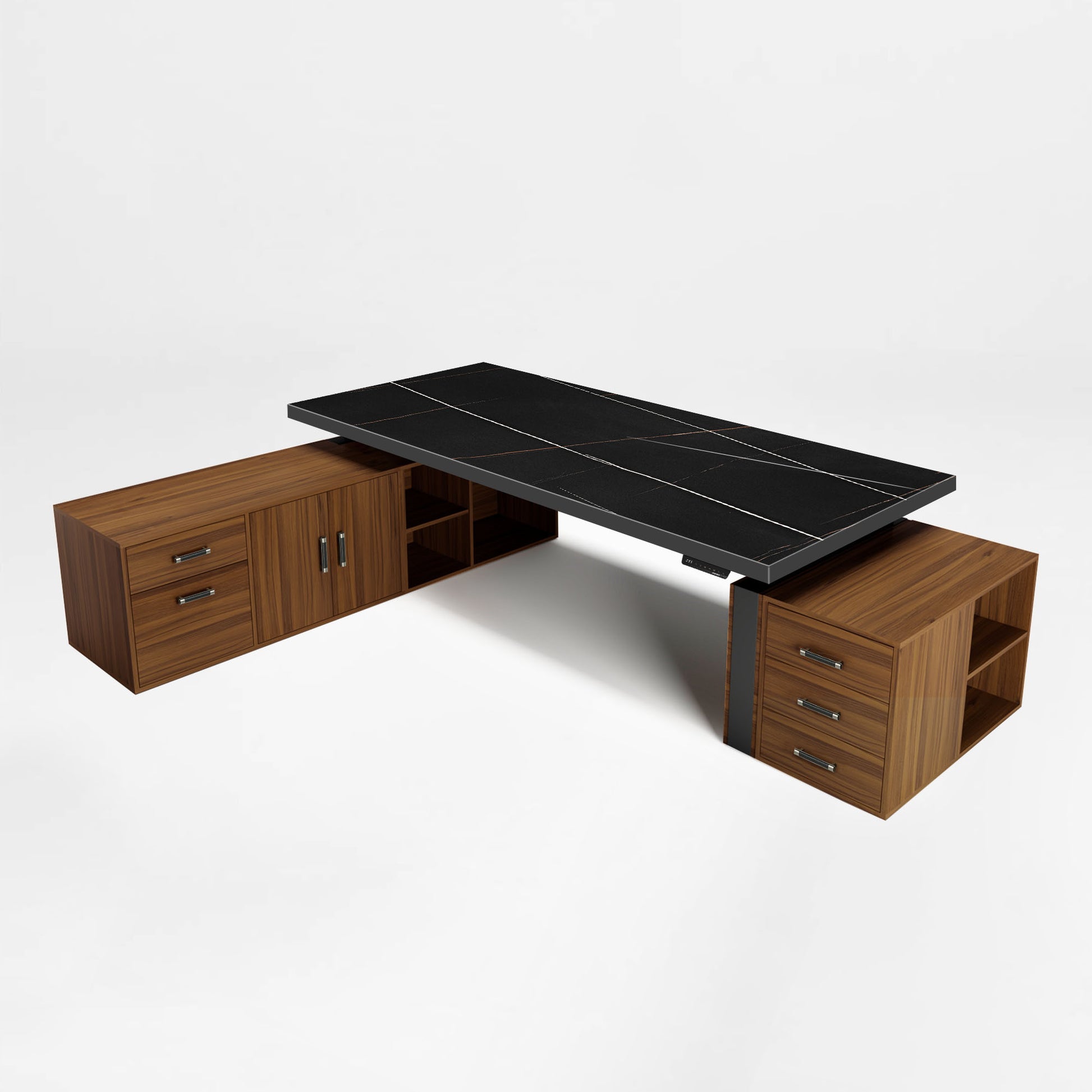 Eureka_Ergonomic_Costco_next_member_Zen_Pro_Executive_height_adjustable_Desk_86x39_With_Cabinets_side