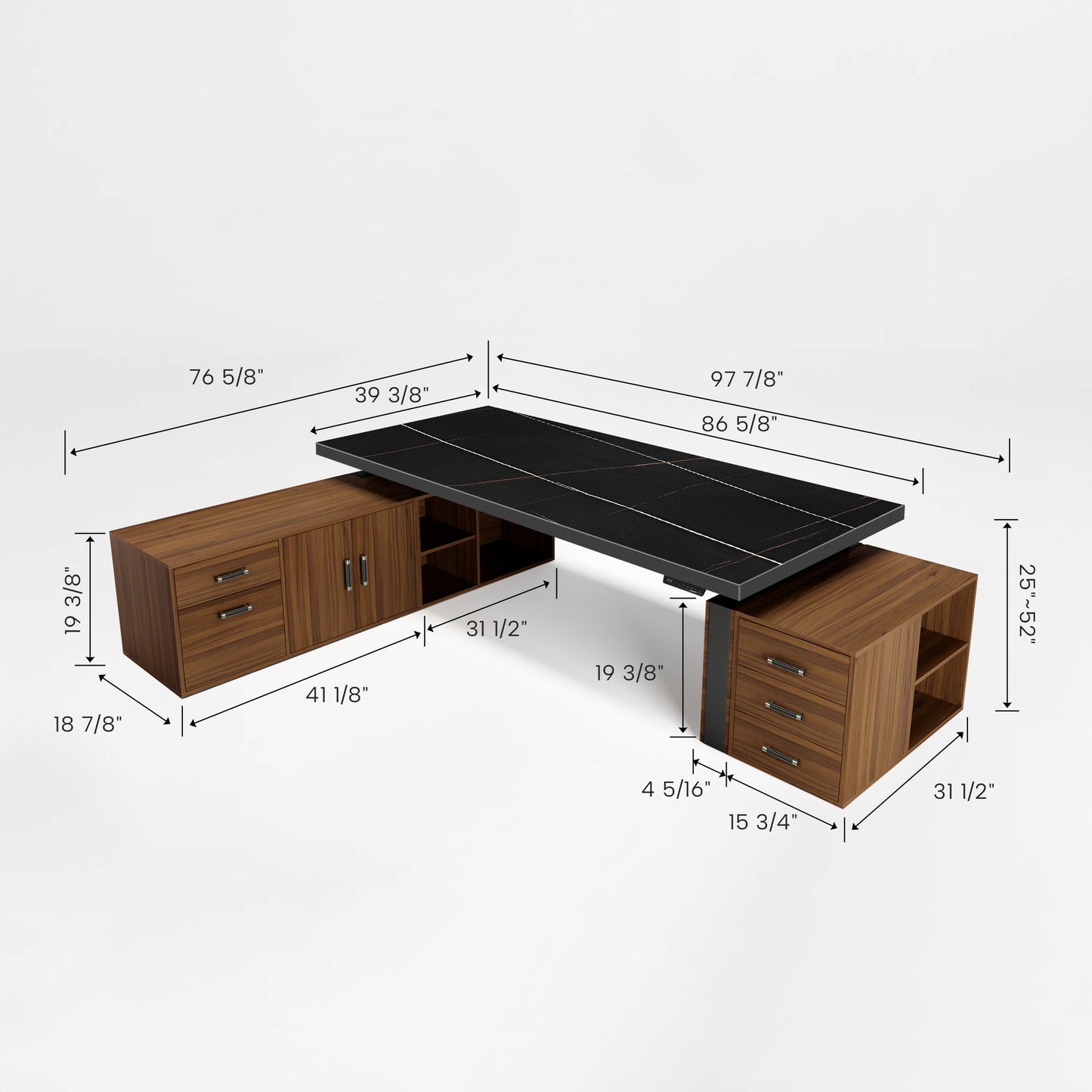 Eureka_Ergonomic_Costco_next_member_Zen_Pro_Executive_height_adjustable_Desk_86x39_With_Cabinets_size